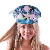 Mermaid Shell Bedazzled Sequin Festival Sailor Costume Hat