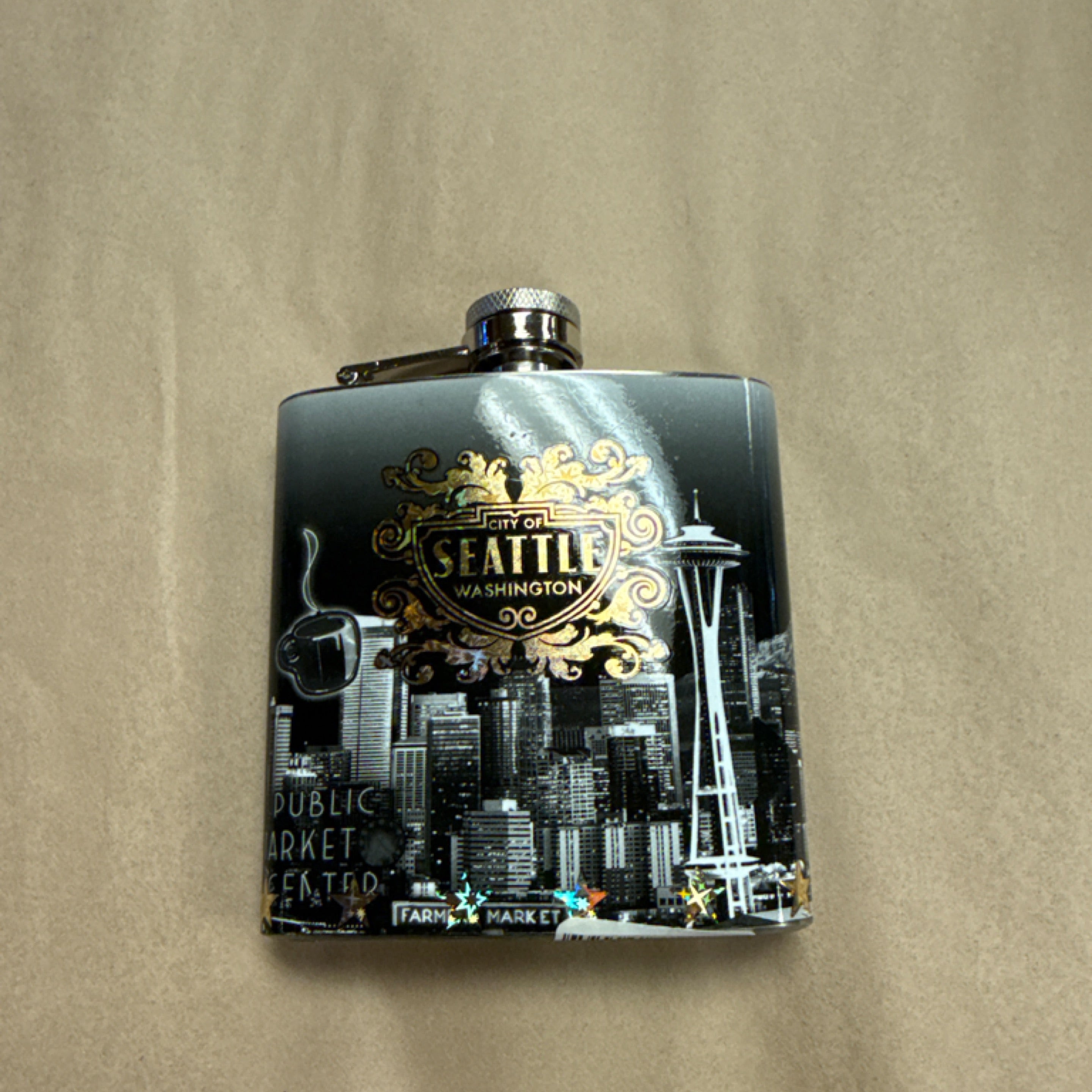 41528 SEA B&W Skyline 5oz flask