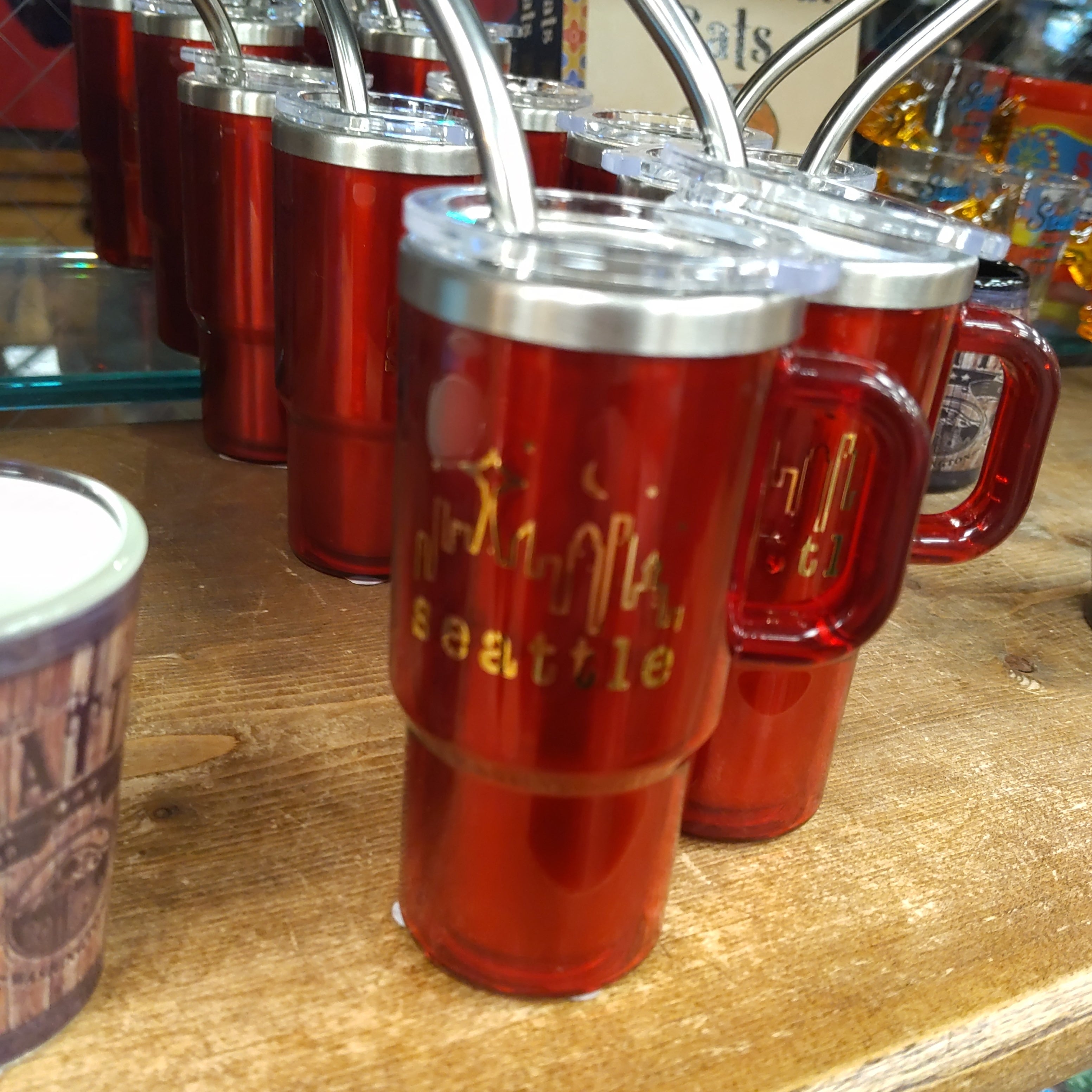 40197 SEA Frasier Red Gold Print SS Mini Tumbler