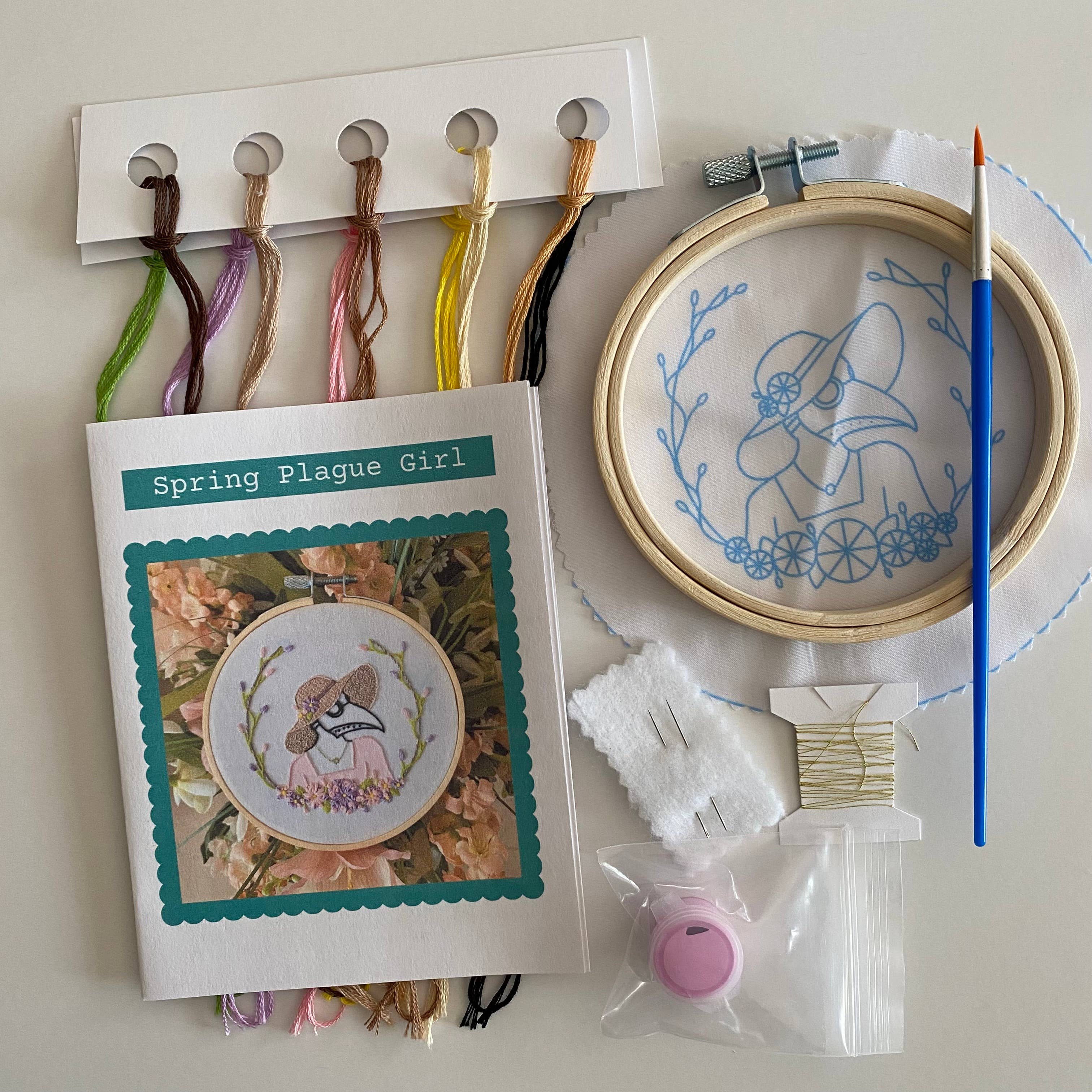 Spring Plague Doctor Girl Craft DIY Embroidery Kit, photo 2 of 5