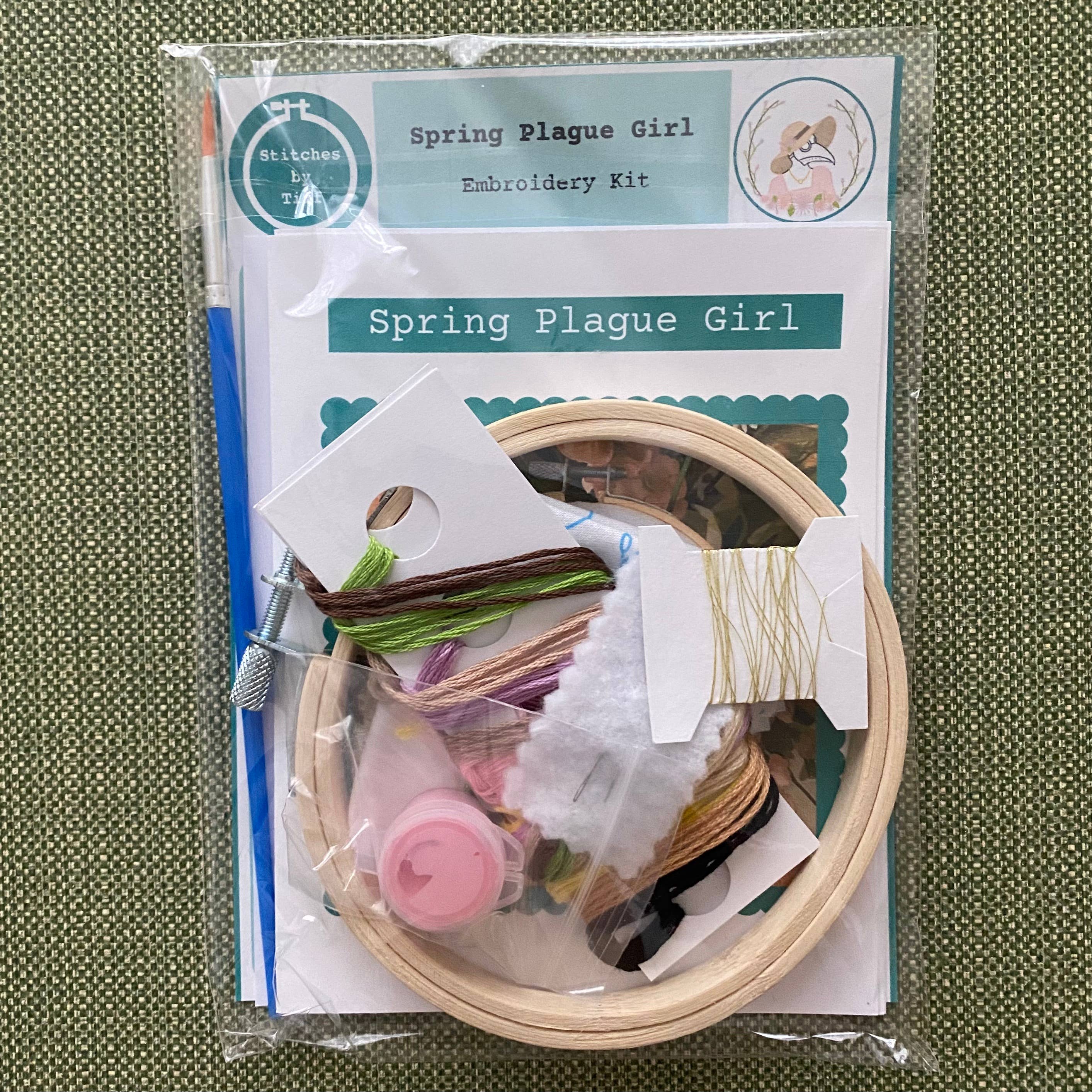 Spring Plague Doctor Girl Craft DIY Embroidery Kit, photo 4 of 5