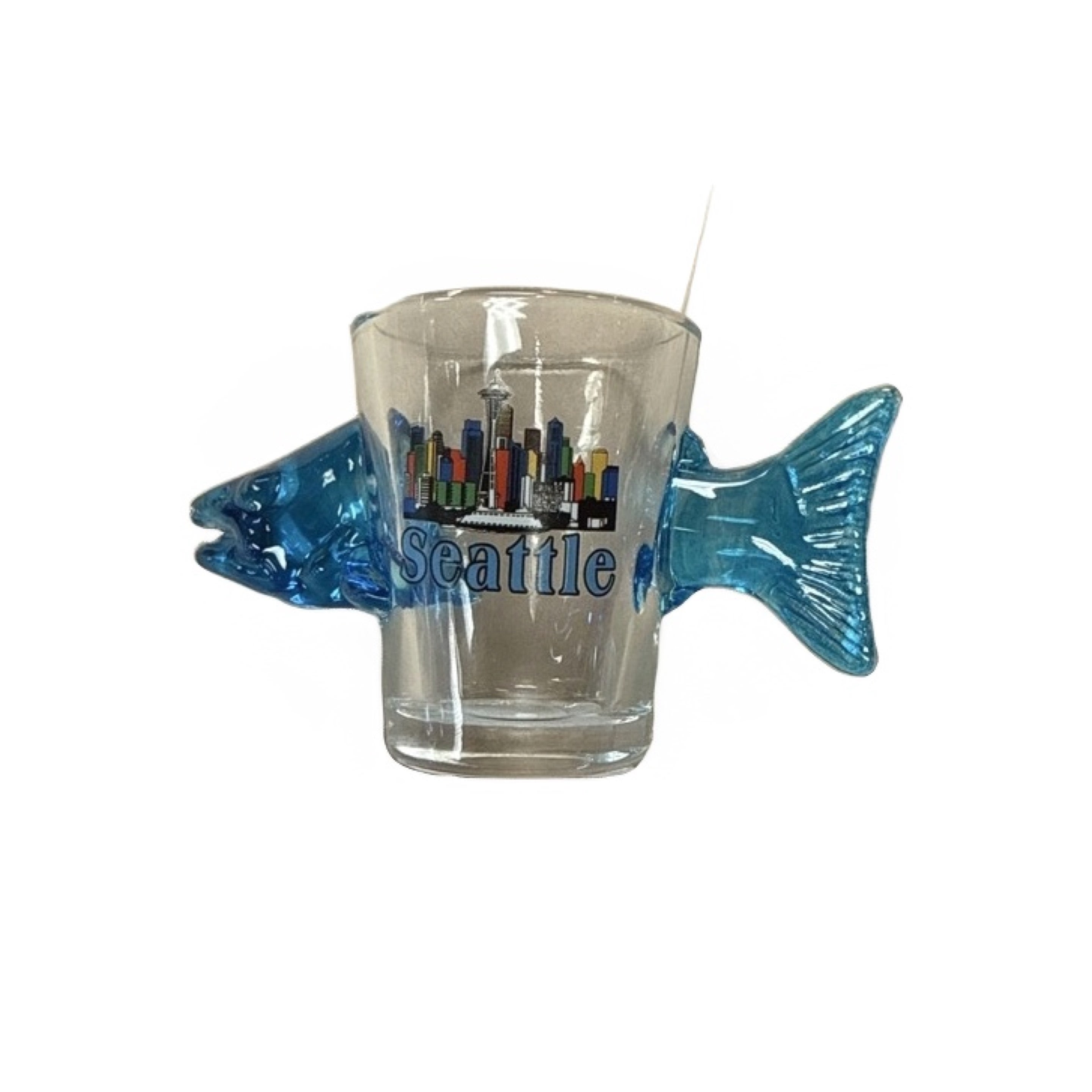 30413 SEA Skyline Blue Fish Shot Glass
