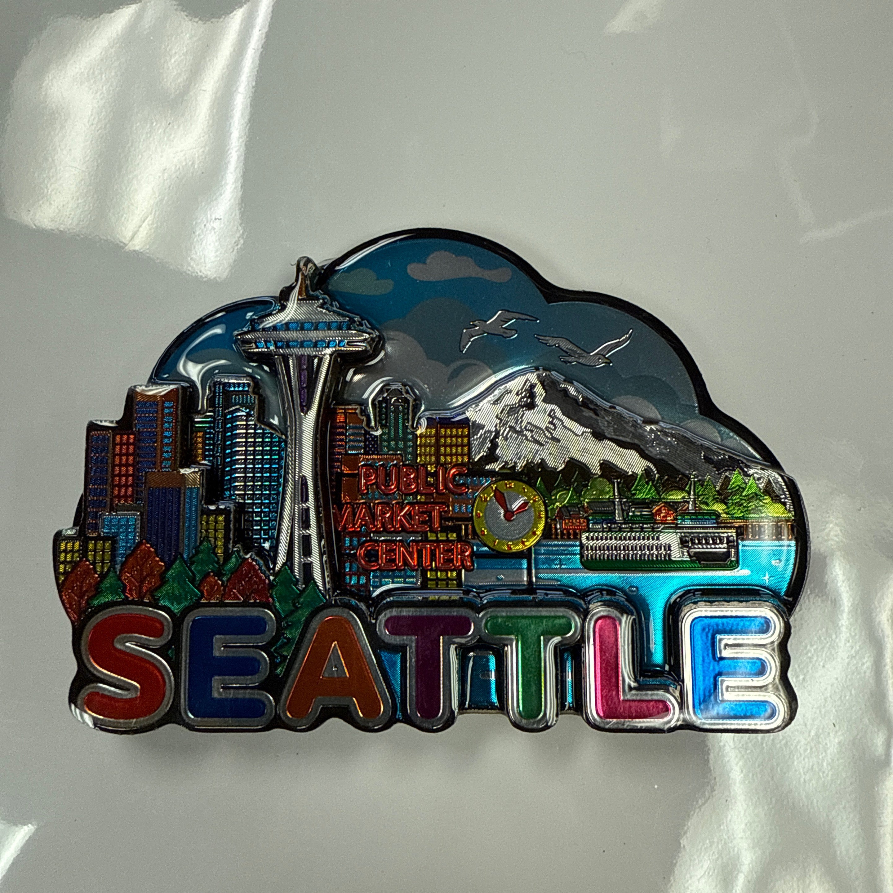 21174 Sea Public Market MDF Foil Magnet