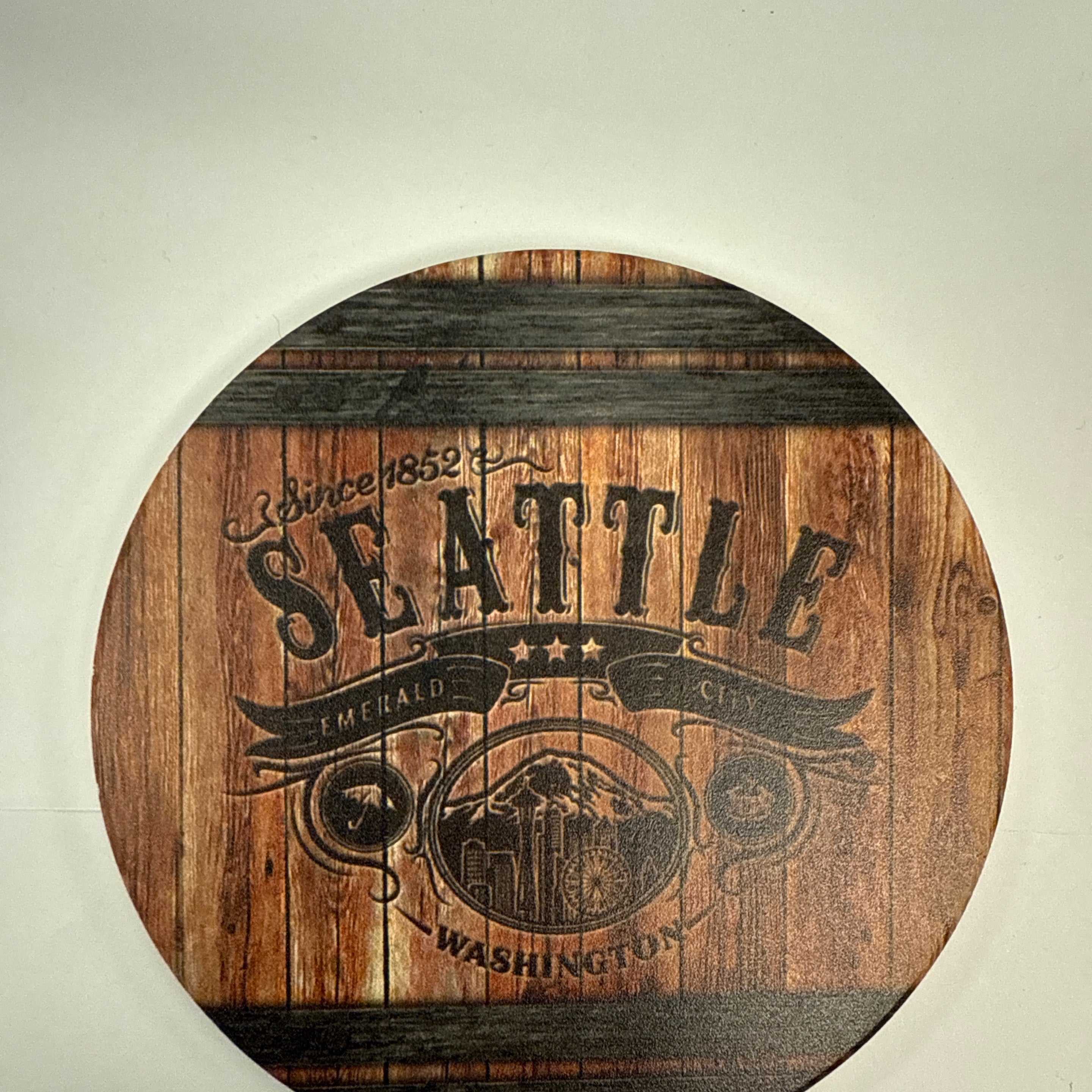 41392 Barrel Rnd absorbent ceramic coaster