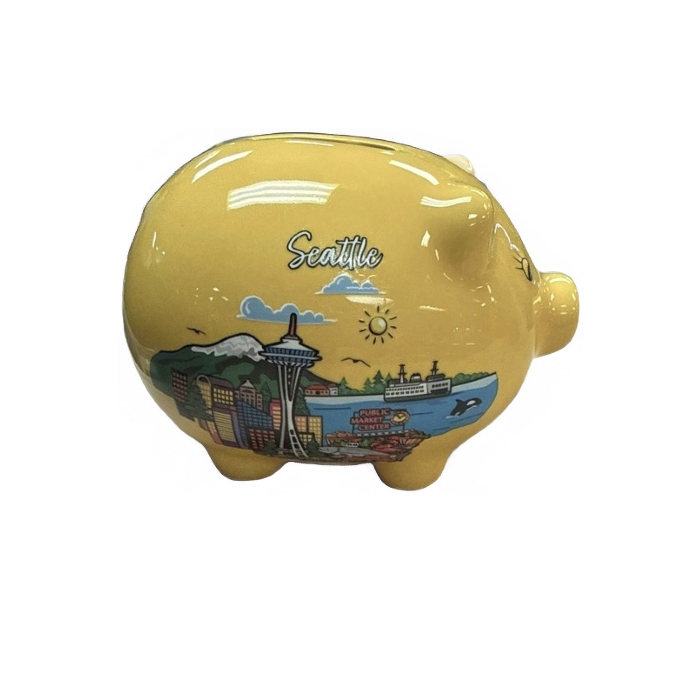 40179 SEA HANDPAINT PIGGY BANK