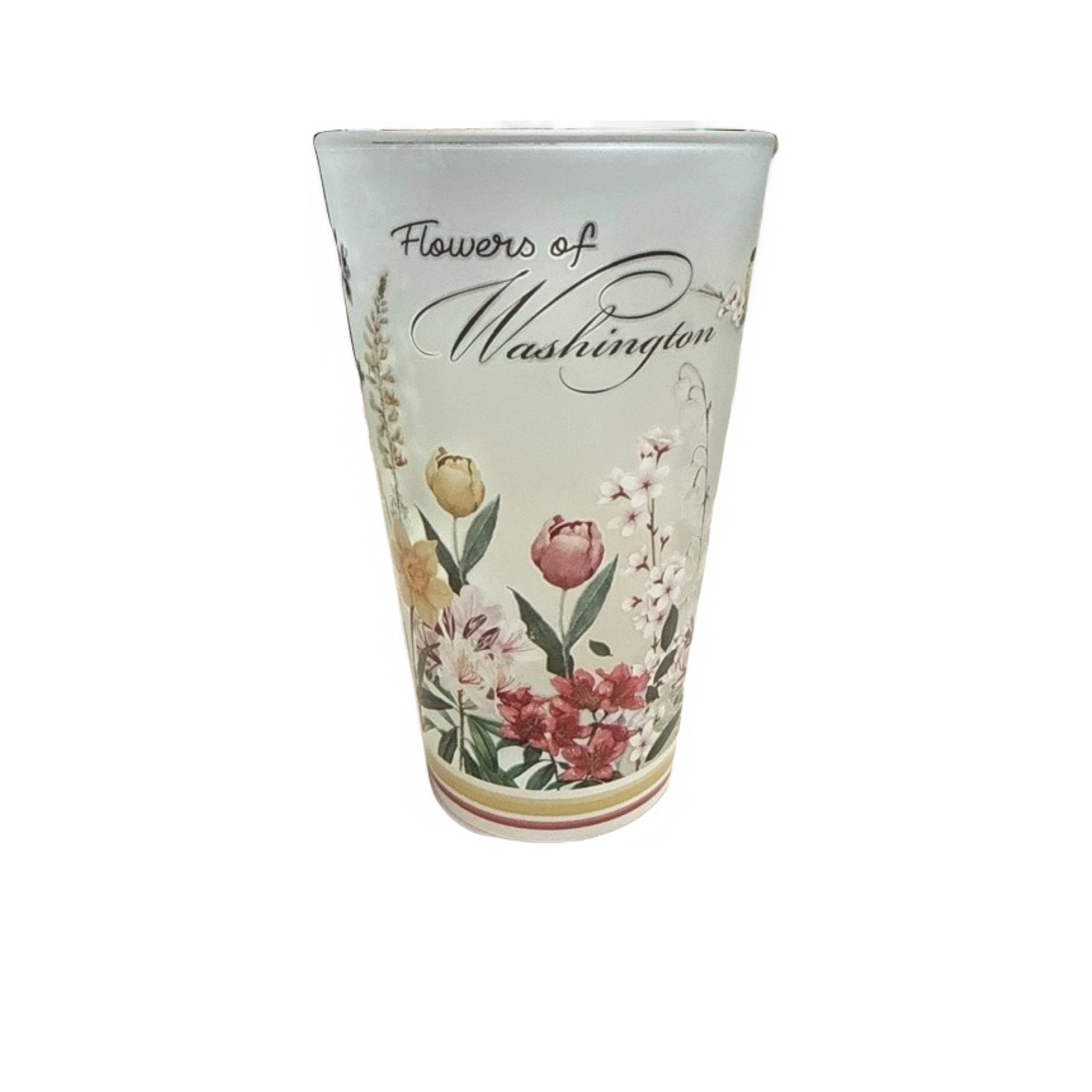 30352 Flowers of WA tall glass