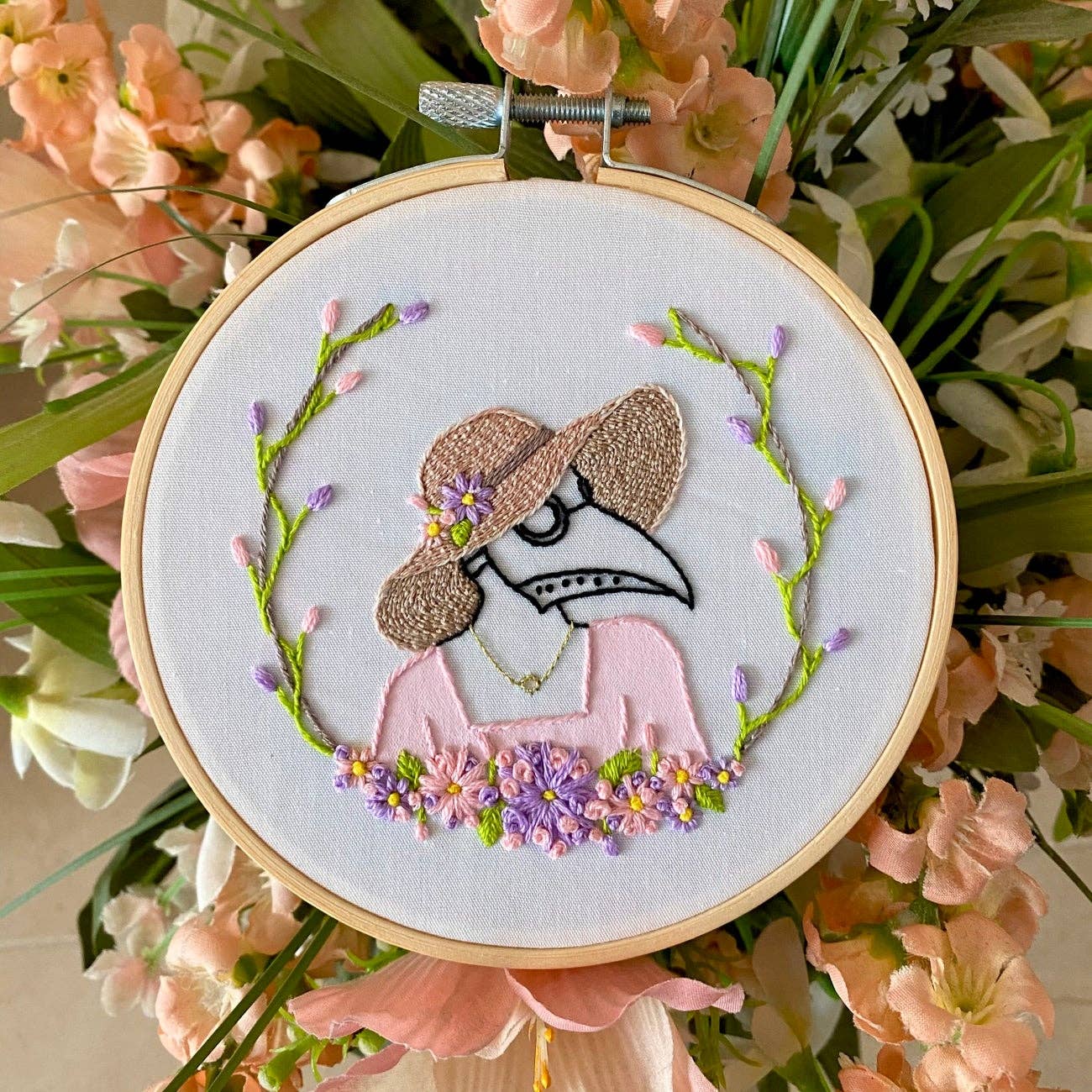 Spring Plague Doctor Girl Craft DIY Embroidery Kit, photo 1 of 5