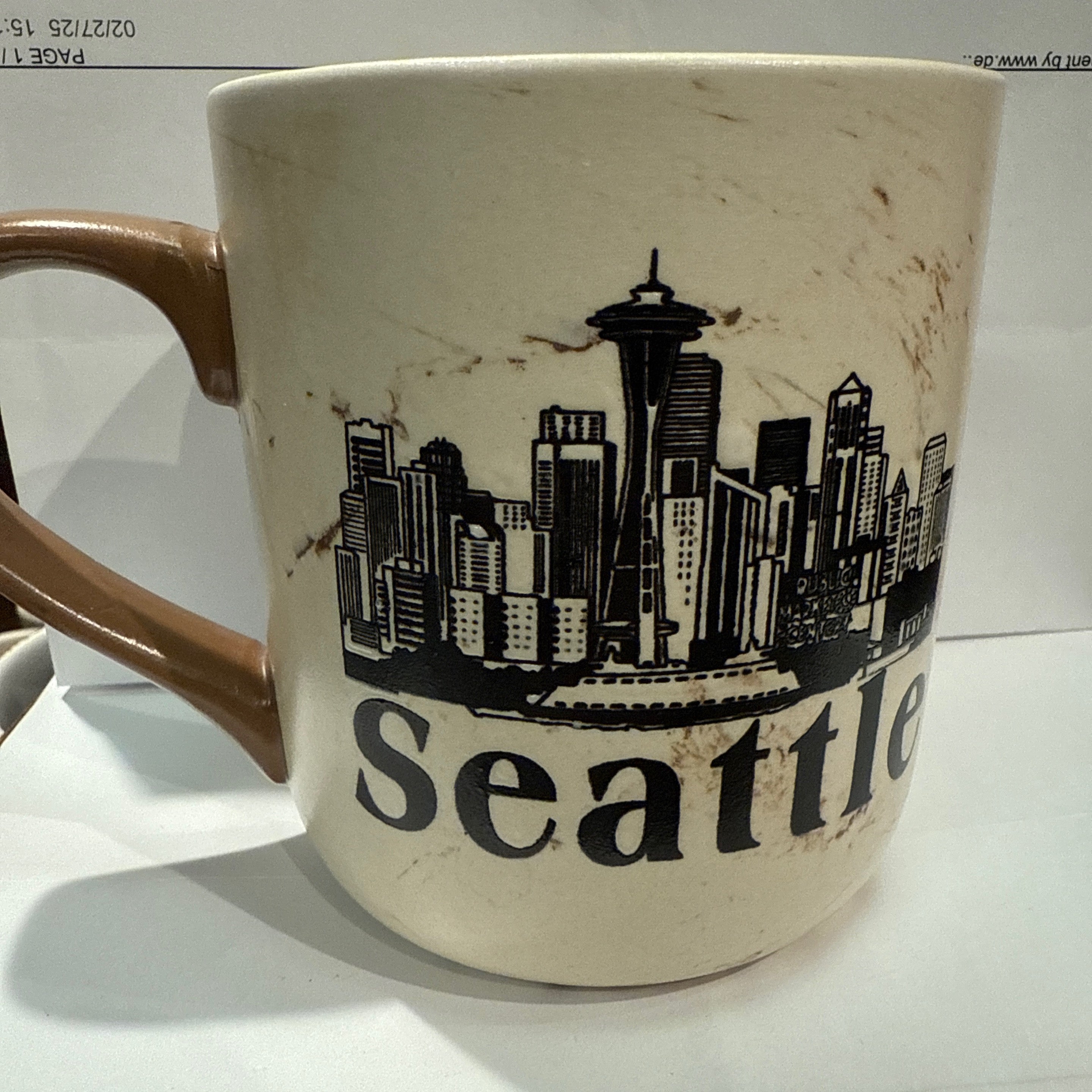 30018 Sea marble swirl mug/brown 16oz