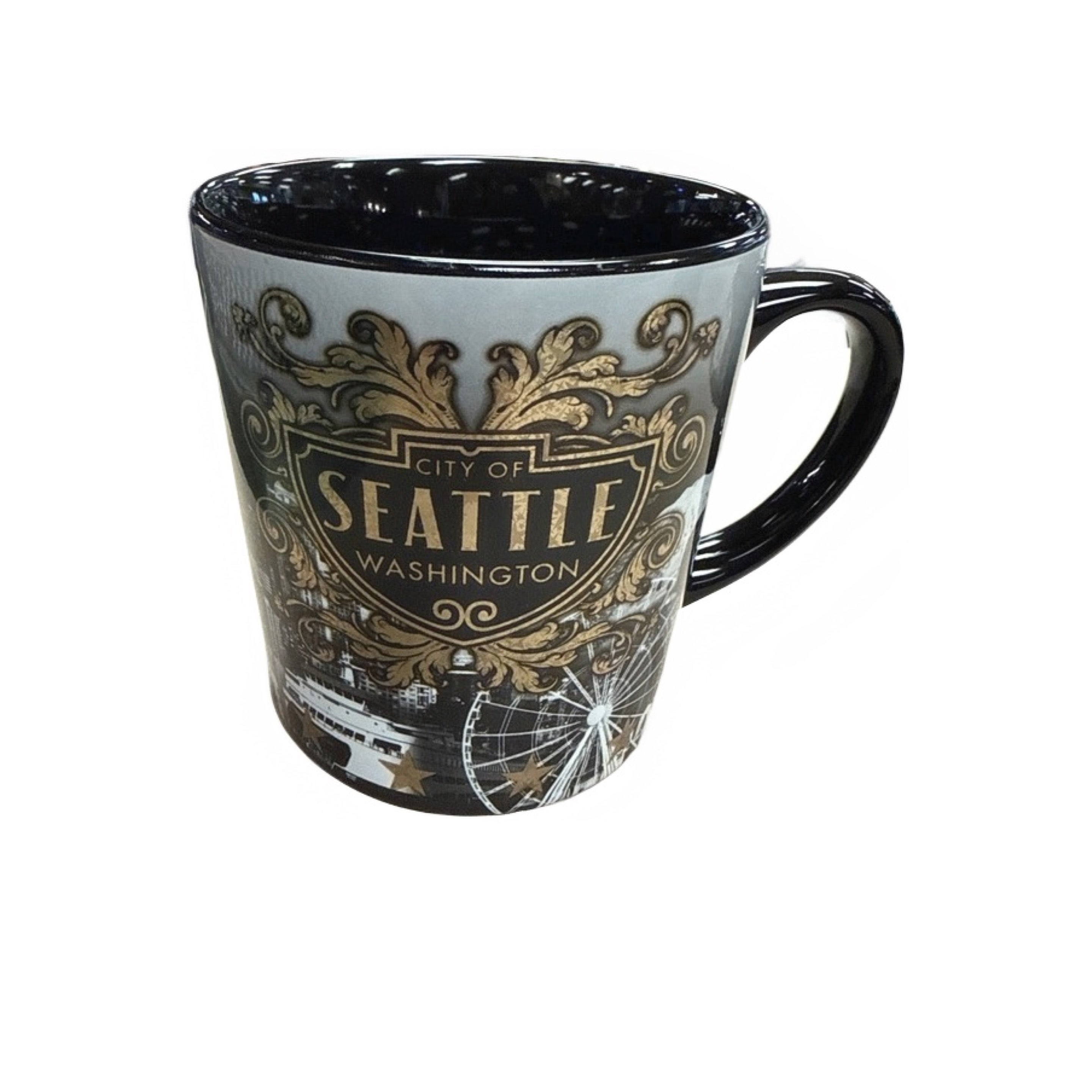 31264 SEA B&W SKYLINE 16OZ TAPER MUG