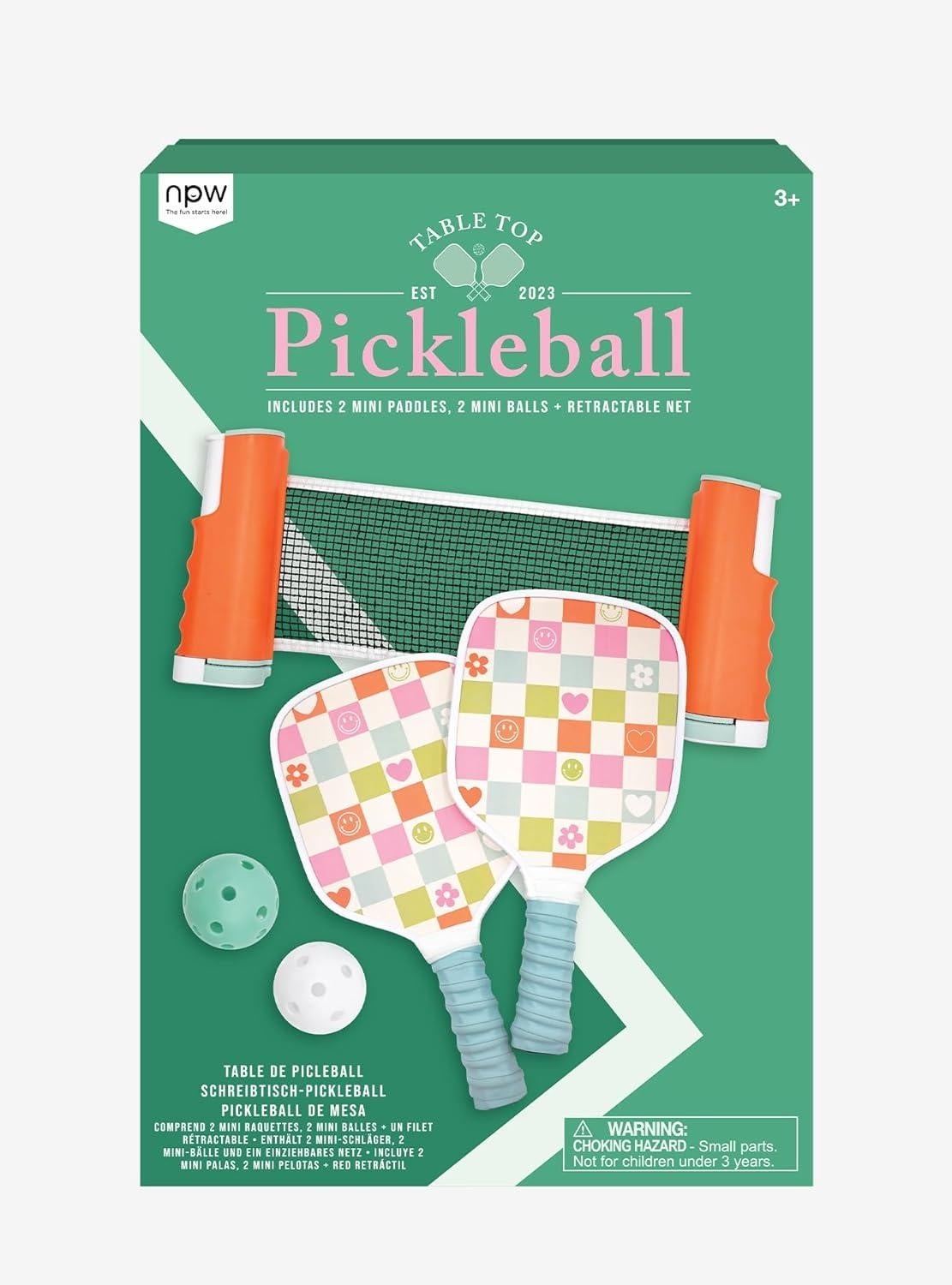 NPW Tabletop Pickleball Game Set | Indoor Desktop Pickleball Includes Net, Pickleball Balls
