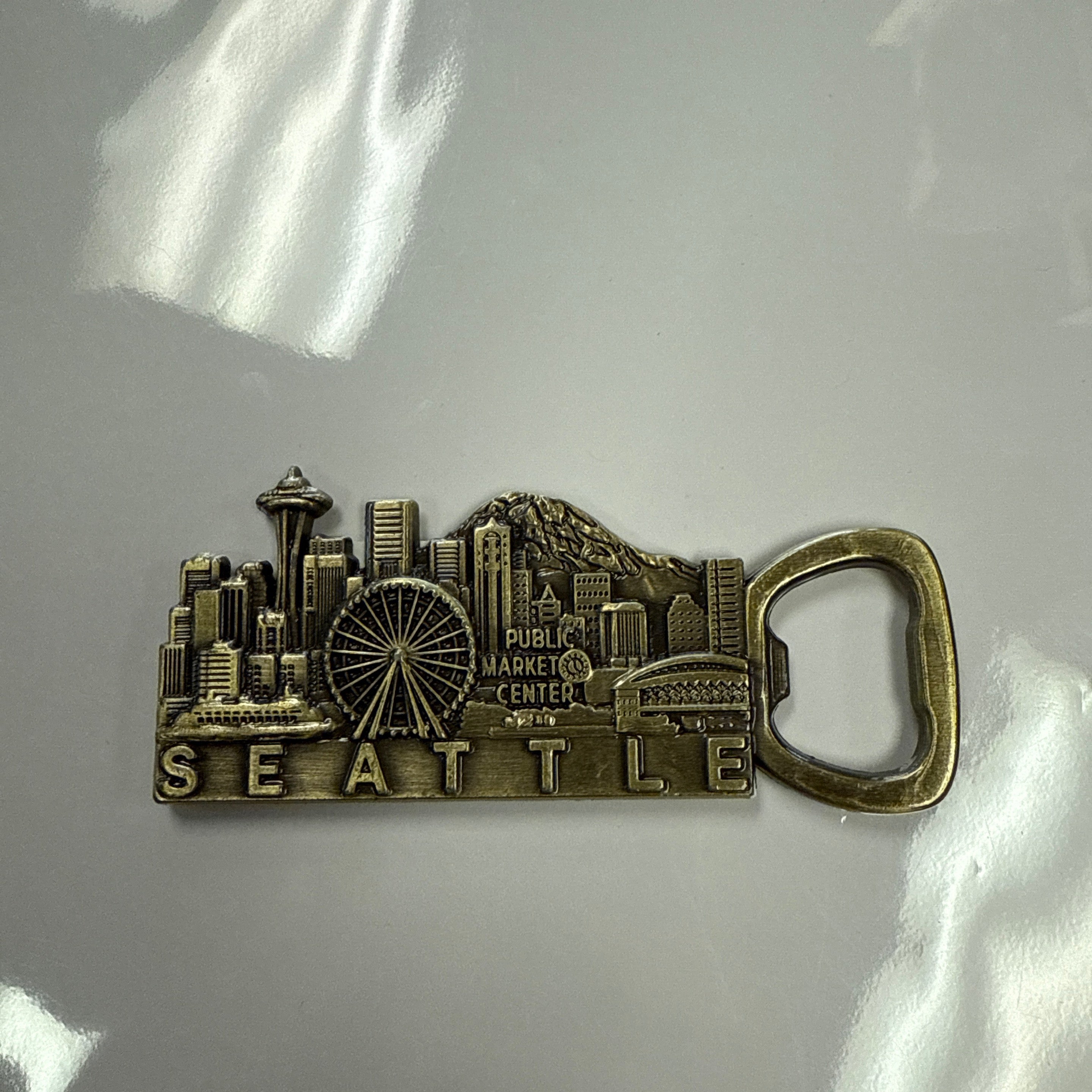 22137 Sea Skyline Shaped Bronze Opener Magnet
