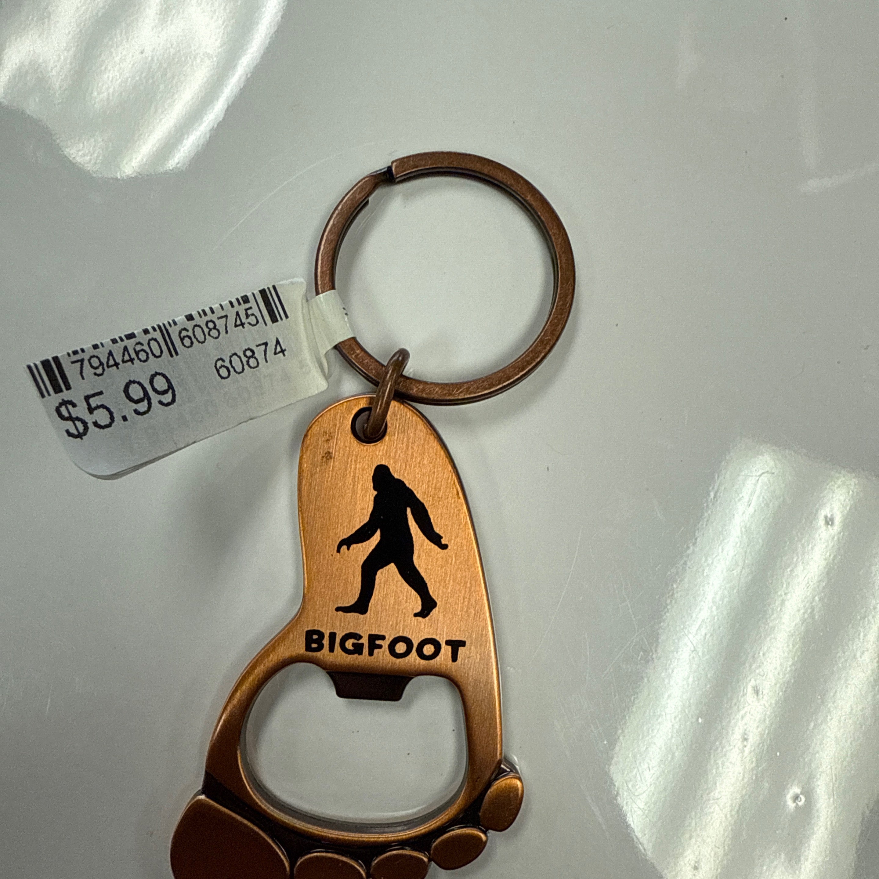 60874 Bigfoot Shaped Copper Keychain